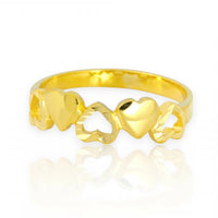 Anillo de 5 corazones entrelazados