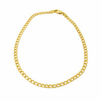 2.45 mm: Tobillera de oro de 2.45 mm con eslabones pulidos, cadena para el pie delicada y pulsera para el pie de diseño clásico.