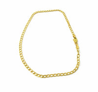 Tobillera de oro de 2 mm, cadena para el pie de eslabones finos y pulsera para el pie de estilo elegante para mujer.